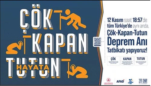 İlçemizde Ulusal Düzey Deprem Anı Uygulaması ve Çök- Kapan- Tutun Tatbikatı